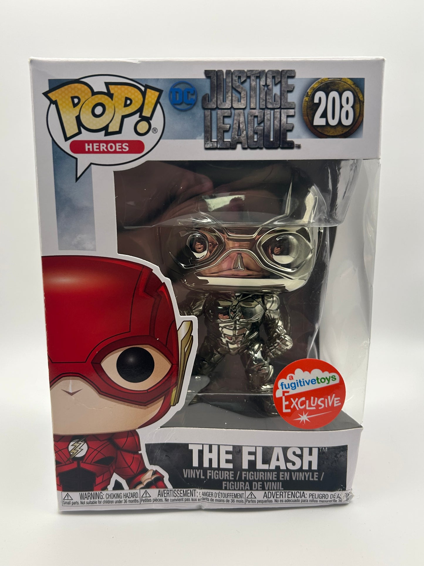 Funko Pop- The Flash Fugitive Toys Exclusive Chrome #208 (Gold Chrome)