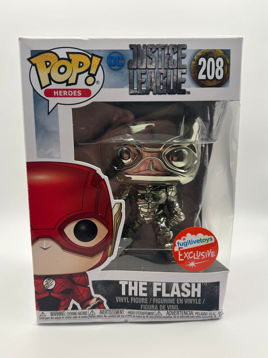 Funko Pop- The Flash Fugitive Toys Exclusive Chrome #208 (Gold Chrome)