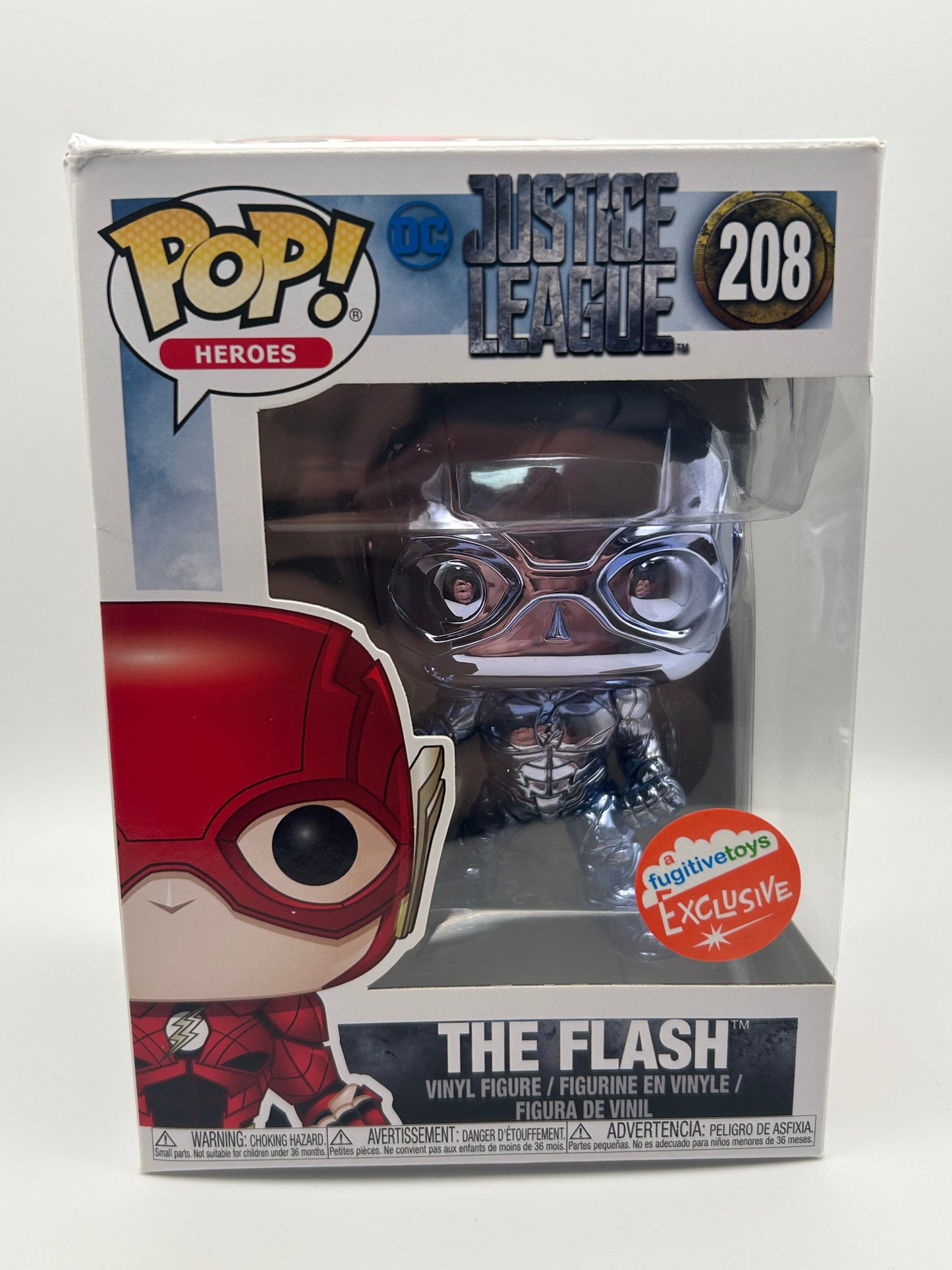 Funko Pop- The Flash Fugitive Toys Exclusive Chrome #208 (Silver Chrome)
