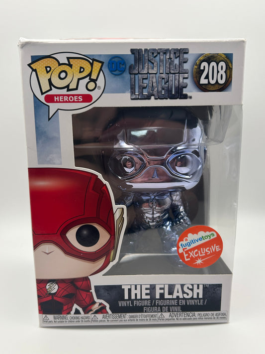 Funko Pop- The Flash Fugitive Toys Exclusive Chrome #208 (Silver Chrome)